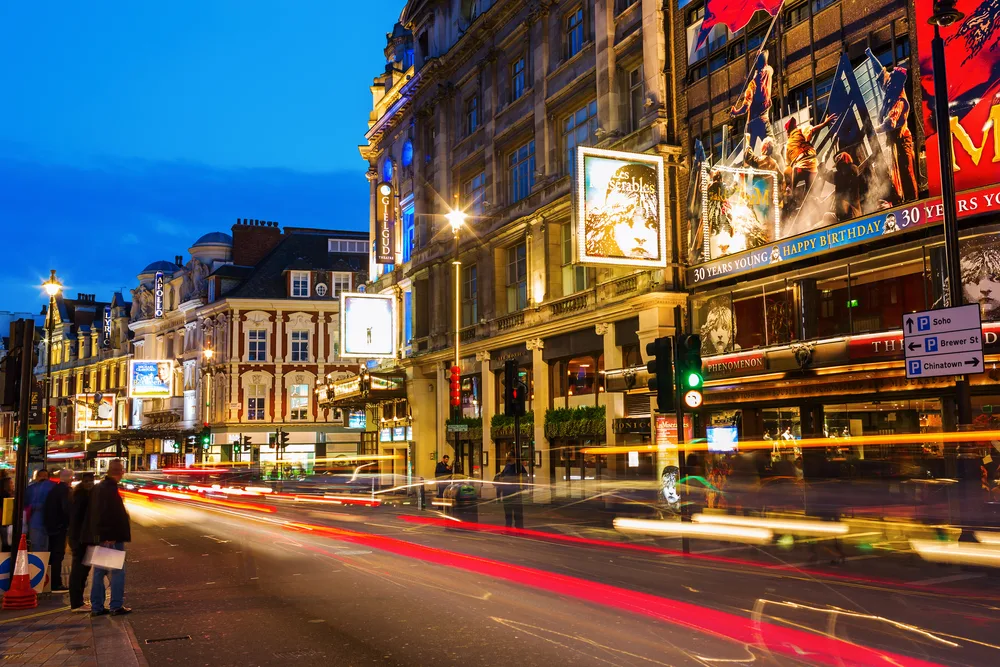 Gorgeous view of the West End in London pictured as part of a roundup of London's best hotels