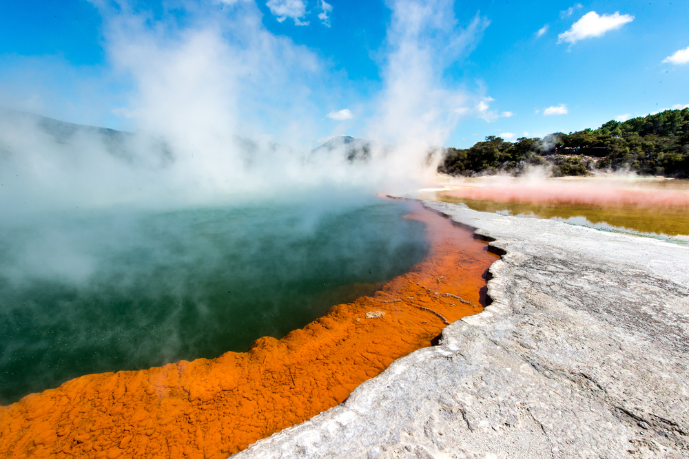 Geothermal hot springs at one of the best areas to visit in New Zealand, Rotorua