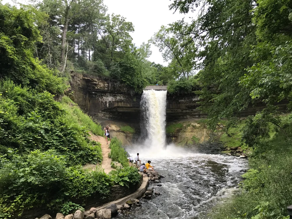 Gorgeous early morning view of the Minnehaha Falls in Minneapolis