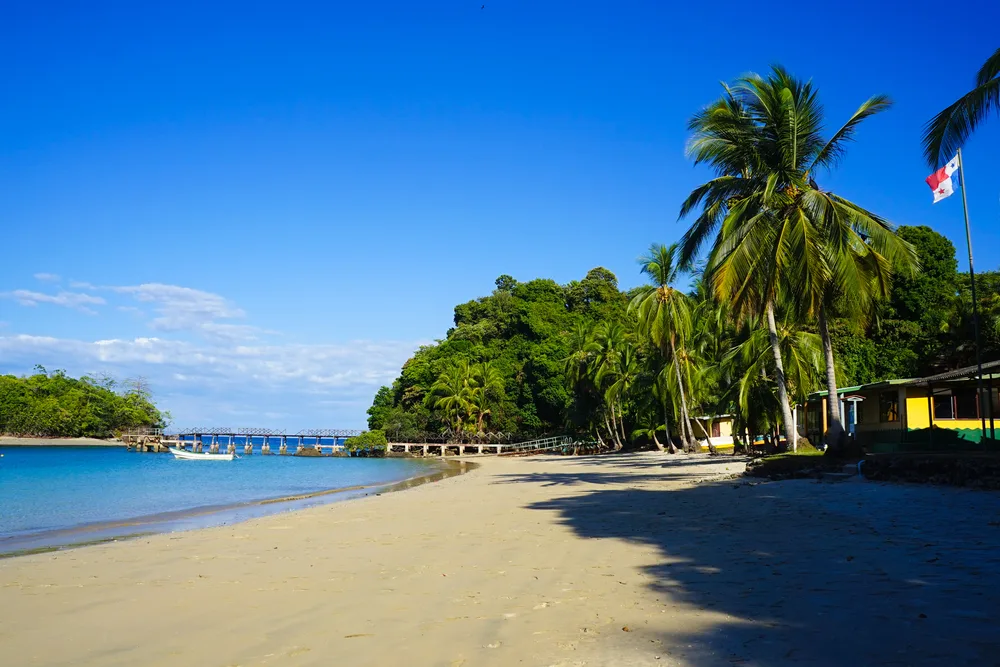 Sand on the ocean of a top pick for the best places to visit in Panama, Coiba National Park and the special marine zone