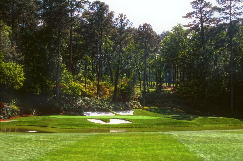 Hole 12 in Amen Corner on the Augusta National Golf Club, one of the best places to visit in Georgia