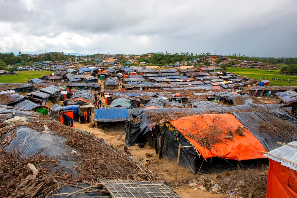 Tent city in Cox's Bazar in Bangladesh, one of the least safe areas to visit in the city