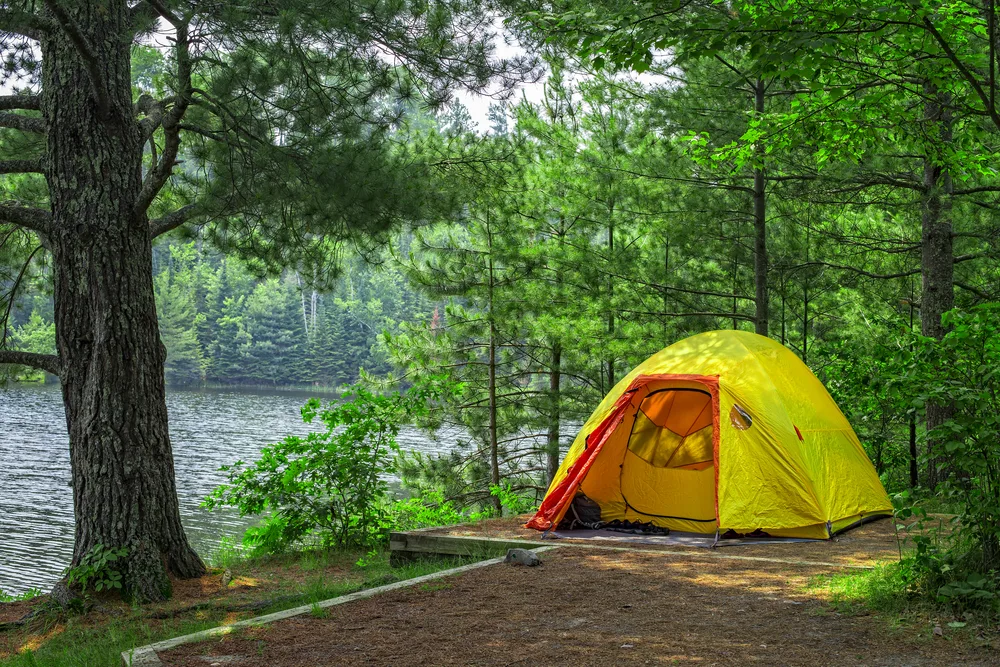 Campsite at Voyageurs National Park pictured during the Spring, one of the overall least busy times to visit