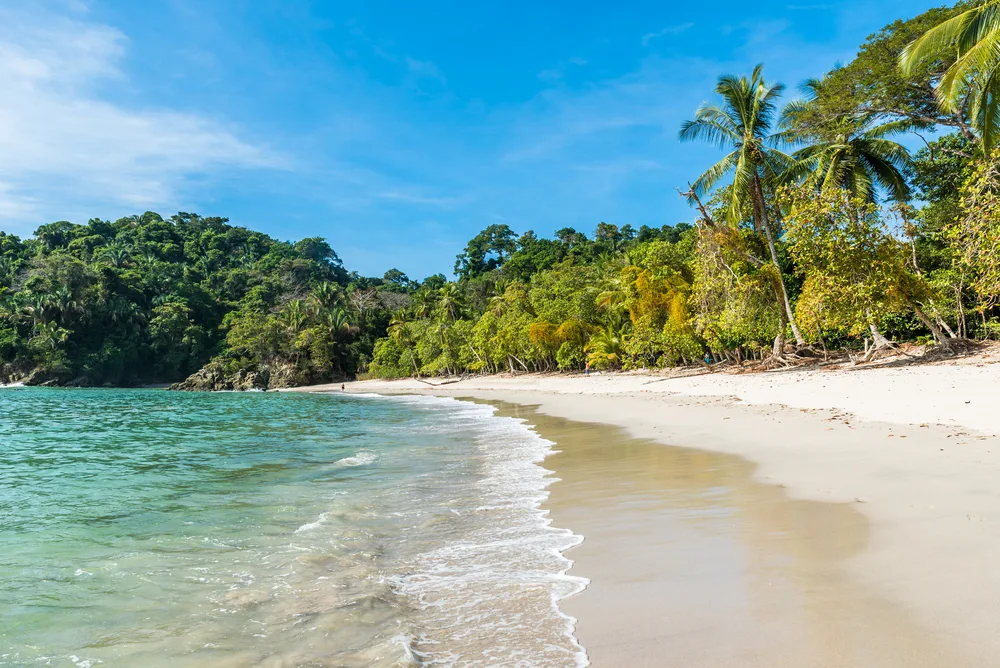 View of Manuel Antonio Beach in the national park in Costa Rica, one of the best places to visit in February