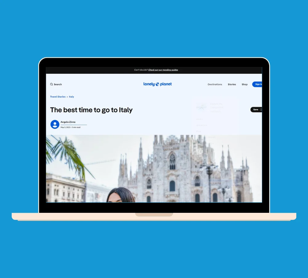 Lonely Planet, one of the best travel websites to use when booking a trip