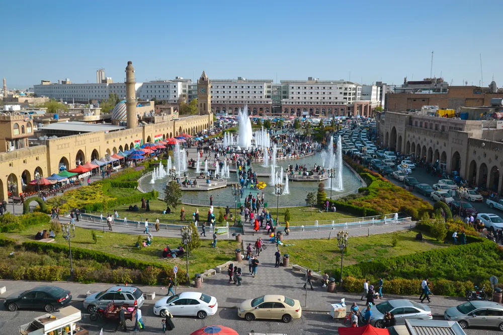 Aerial image of the shopping center in Erbil pictured for a piece on whether the country of Iraq is safe to visit