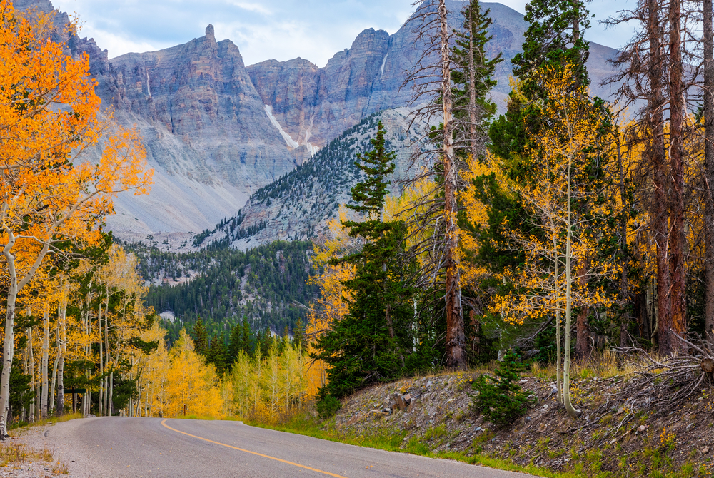 Wheeler Peak road pictured during the fall, one of the best times to visit Great Basin National Park