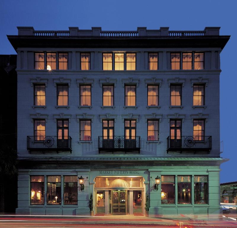 Exterior of the Market Pavilion Hotel, a list-topper of the best boutique hotels in Charleston