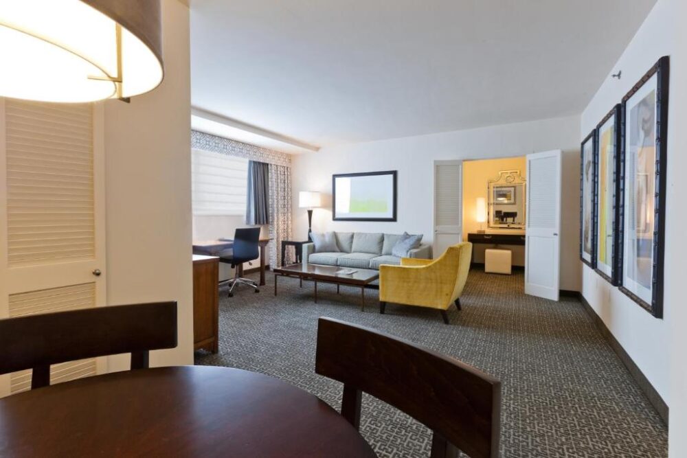 Living room in the State Plaza Hotel, one of Washington DC's best boutique hotels