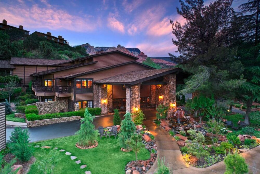 Outside of the L'Auberge De Sedona, a top pick for Sedona's best boutique hotels and resorts