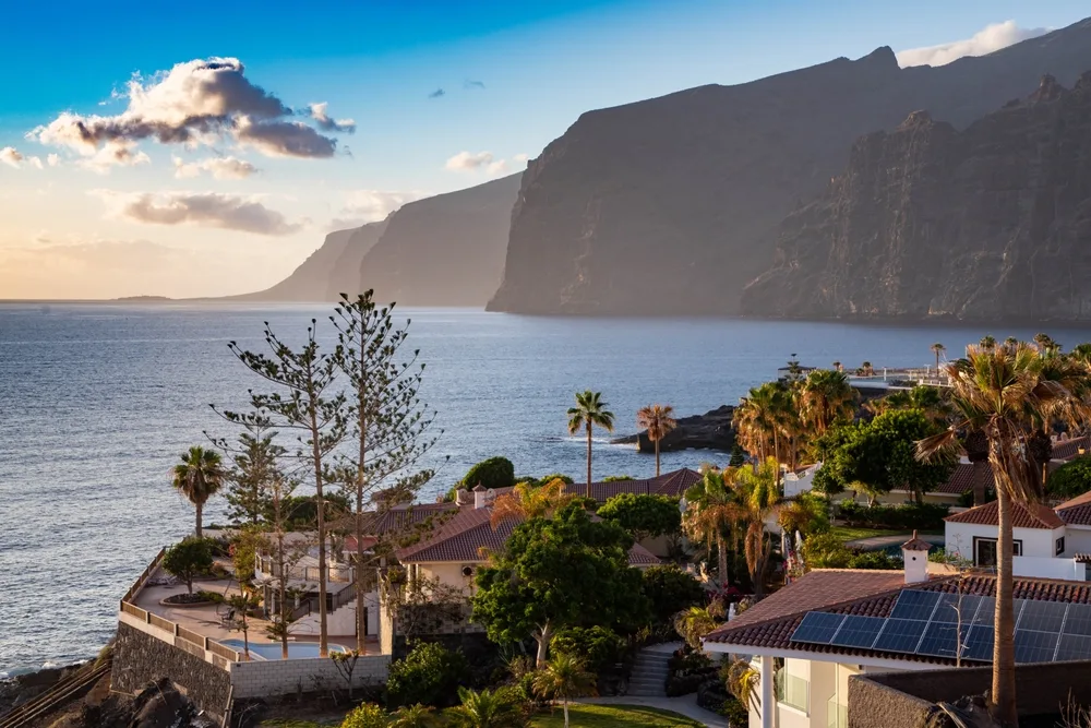 Sunset over Los Gigantes on Tenerife for a guide to whether or not the Canary Islands are safe to visit