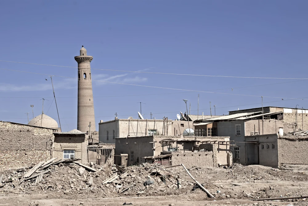 Non-tourist area of Khiva, one of the least safe areas to visit in Uzbekistan, pictured to show that not all areas in the country are safe to visit