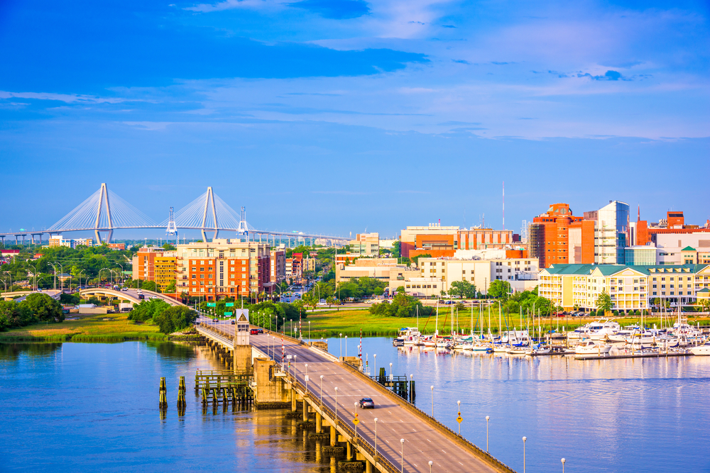Charleston skyline during the afternoon where you can see the best boutique hotels in Charleston SC offering incredible experiences for guests