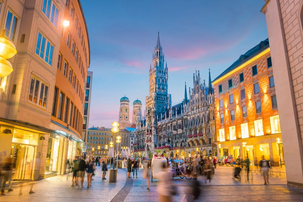 Munich skyline with Marienplatz town hall in the background pictured for a guide to the average trip to Germany costs