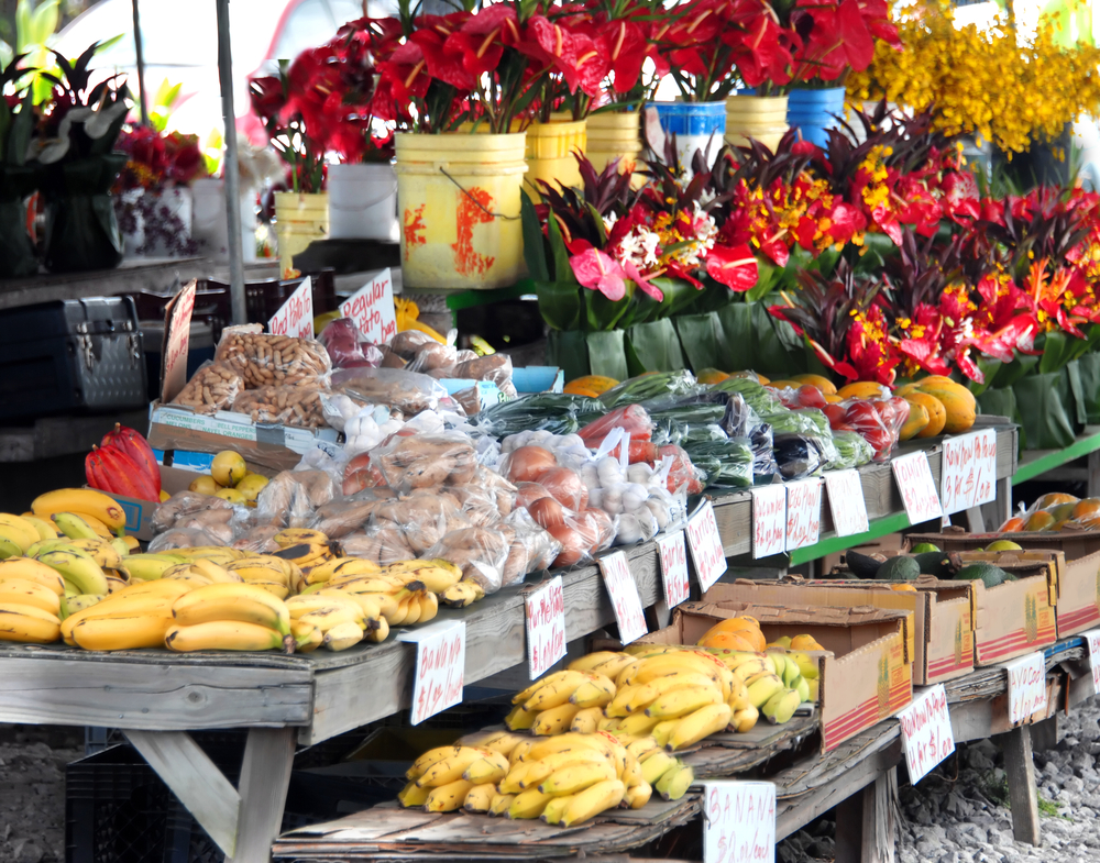Goods for sale at the Hilo Farmer's Market, one of the best things to do on the Big Island