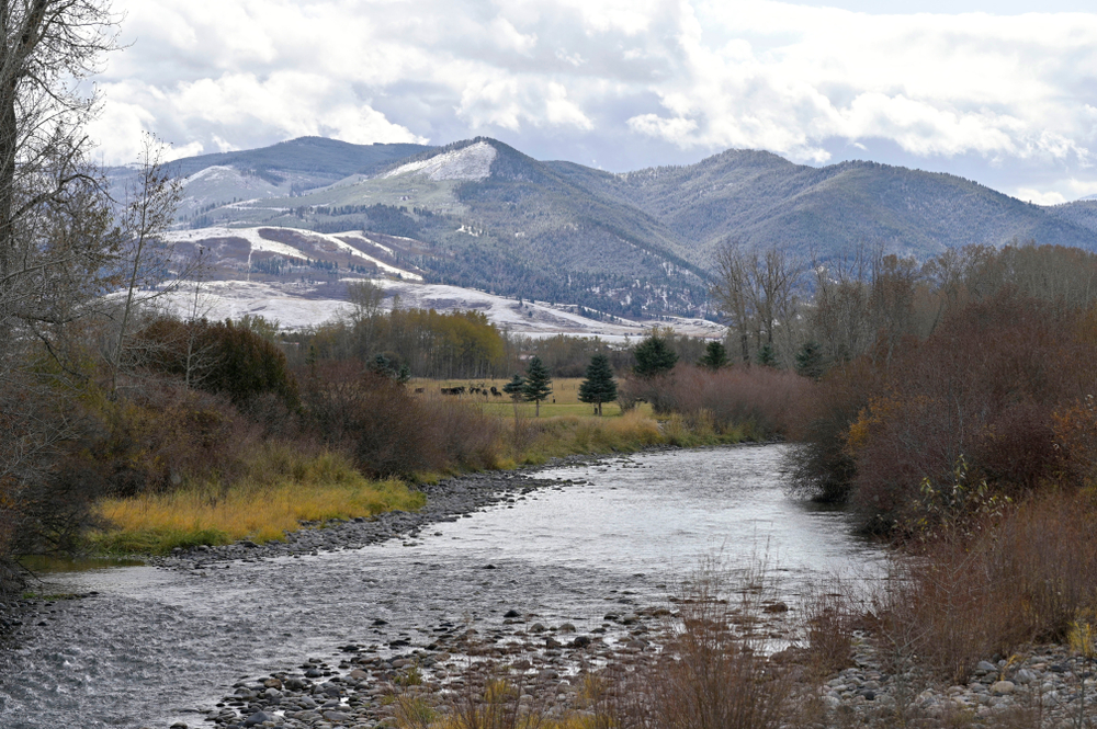 Gallantine River pictured during the least busy time to visit Bozeman, the fall