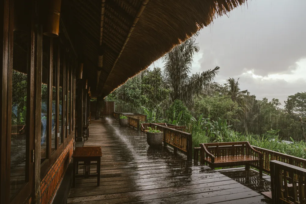 Monsoon season in Bali pictured during the rainy season, the overall worst time to visit Asia