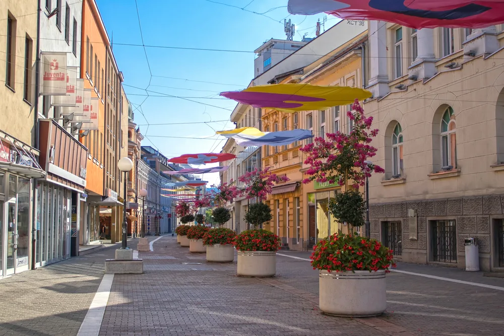 Gospodska Street in the city center of Banja Luka, one of the best places to stay in Bosnia