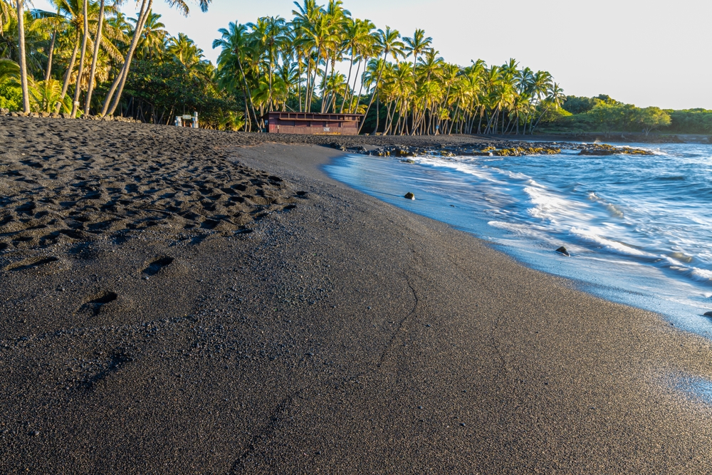 Picturesque black sand beaches of Punalu'u, one of the best activities to do on the Big Island