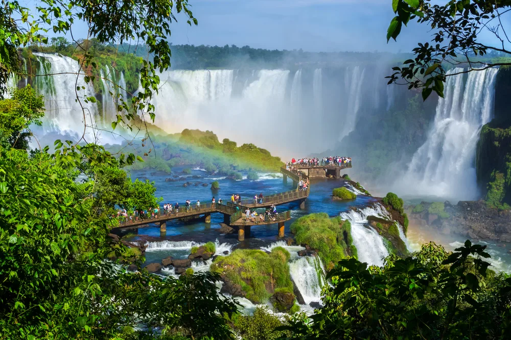 Neat aerial view of the picturesque Iguazu Falls in Brazil