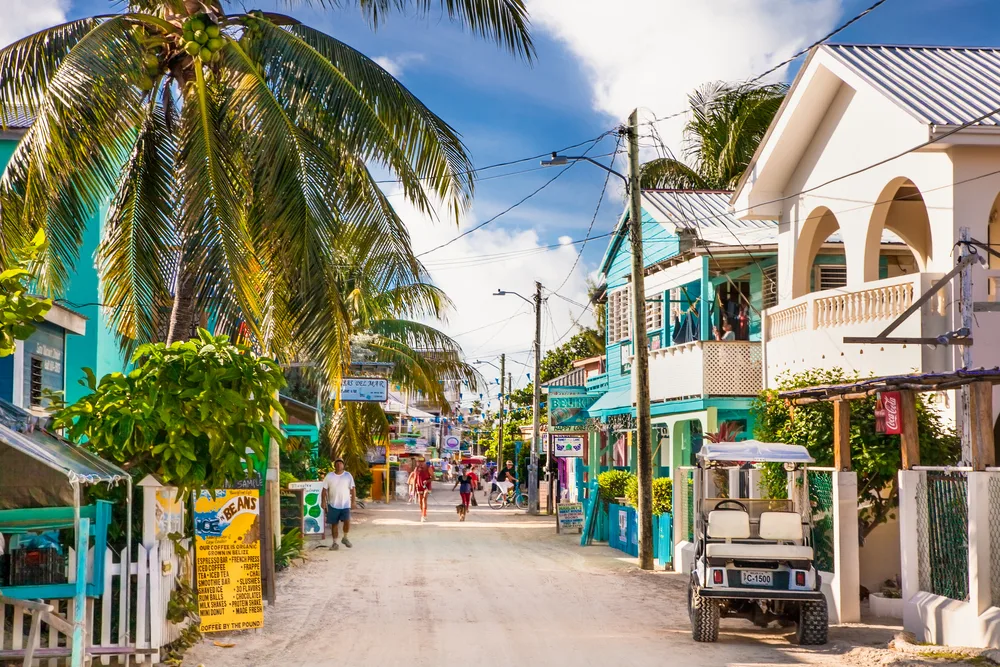 Photo of the Playa Asuncion Street in Caye Caulker Island for a guide to the average trip to Belize cost