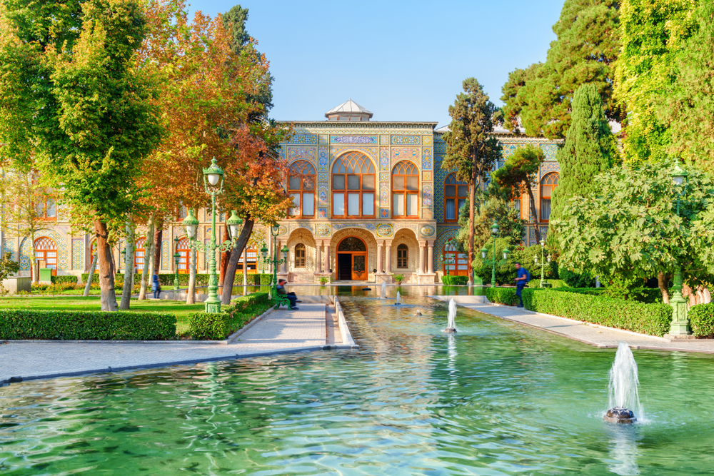 View of the gorgeous gardens of the Golestan Palace in Tehran, pictured during the least busy time to visit Iran