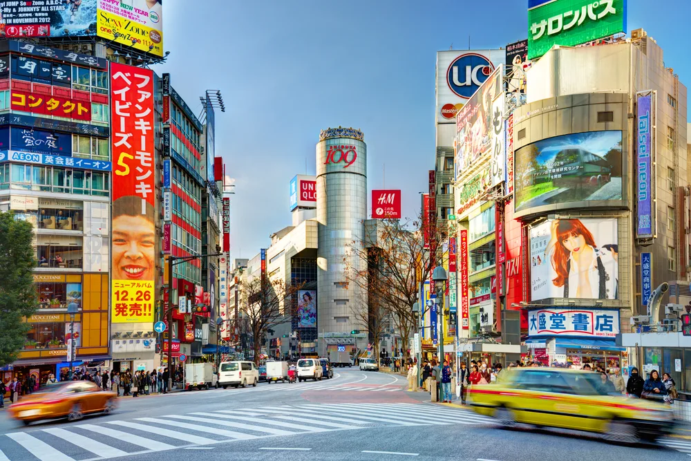 View of the downtown area of Shibuya pictured for a guide on the best areas to stay in Tokyo