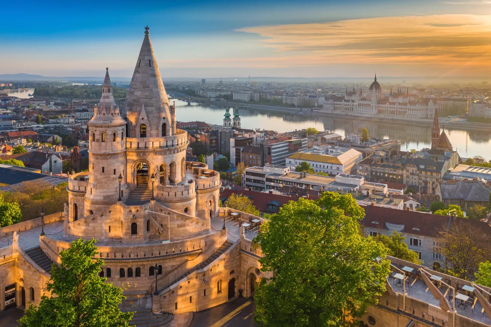 Budapest cityscape with the tower at dawn in Hungary, which ranks as one of the 10 cheapest places to visit in Europe 