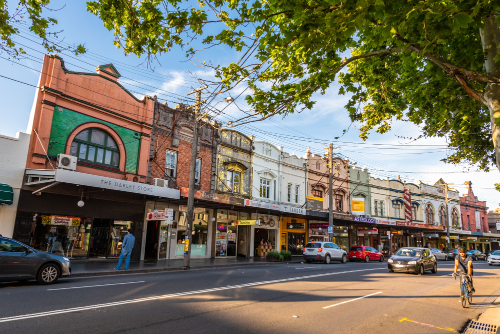 Photo of the trendy area called Newtown pictured on a nice day for a guide tiled Where to Stay in Sydney Australia