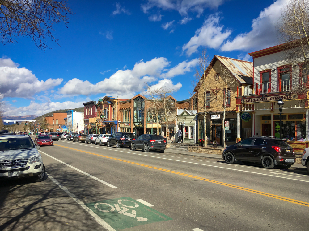 Breckenridge main street in the spring, the overall worst time to visit