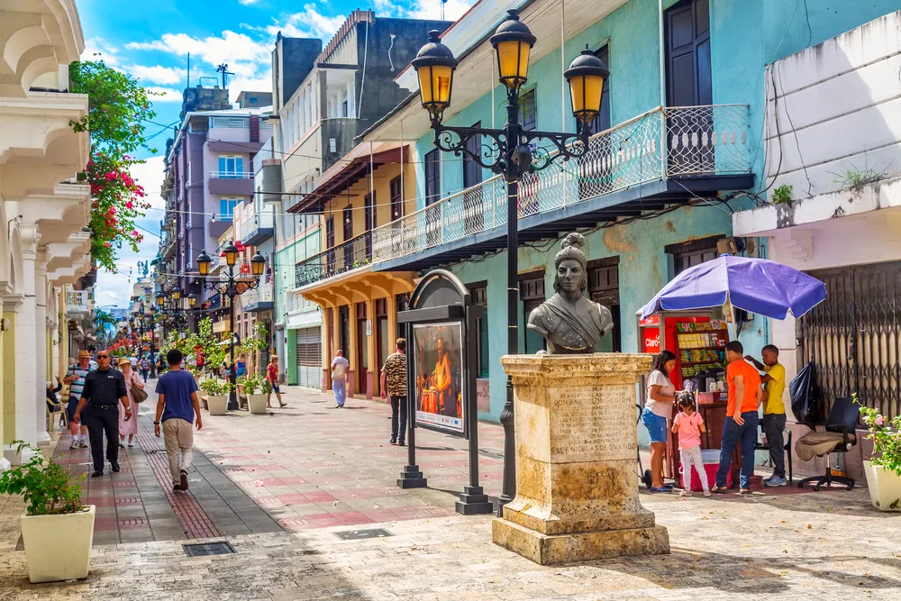 Picturesque view of the street market in Santo Domingo, Dominican Republic