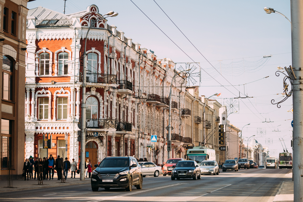 Sovetskaya Street in Gomel pictured as one of the featured images for a guide to where to stay in Belarus
