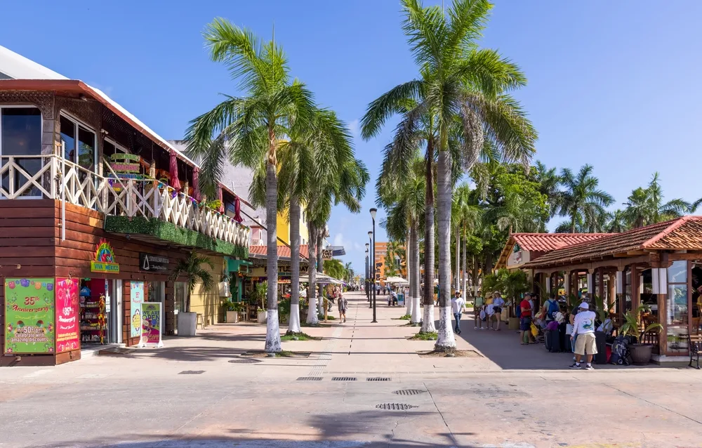 Photo of the downtown city center in Cozumel pictured as one of the best areas to stay