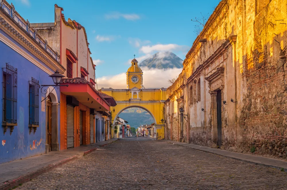 Colorful buildings in the city of Antigua in Guatemala