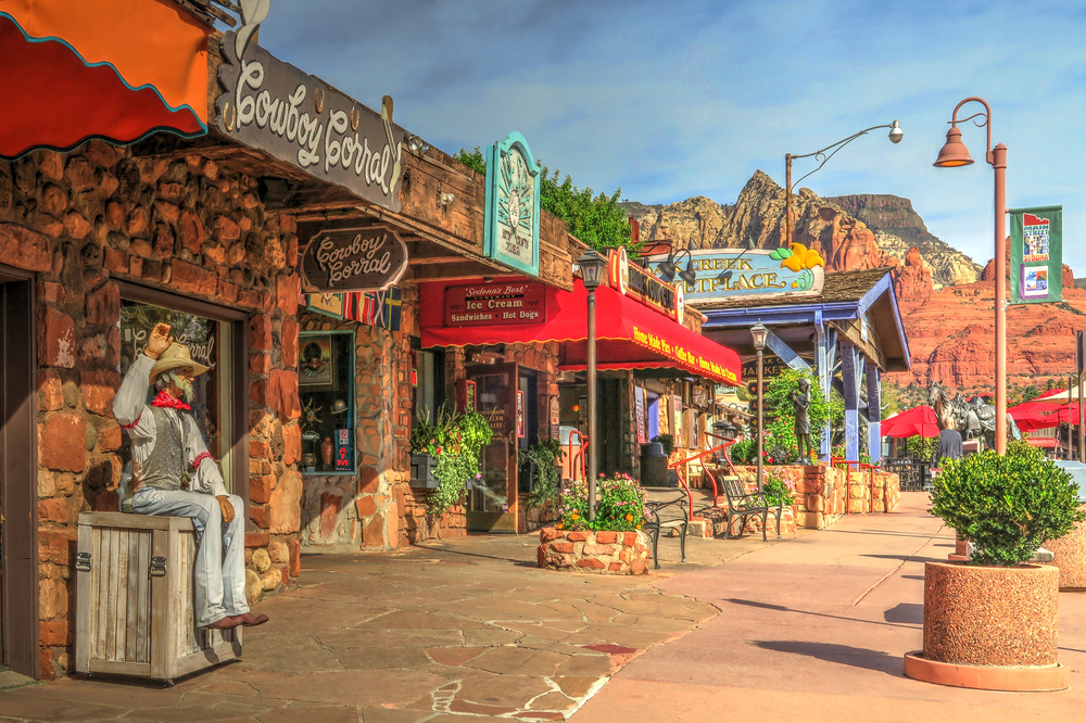 Very neat view of downtown Sedona, one of America's best weekend trips