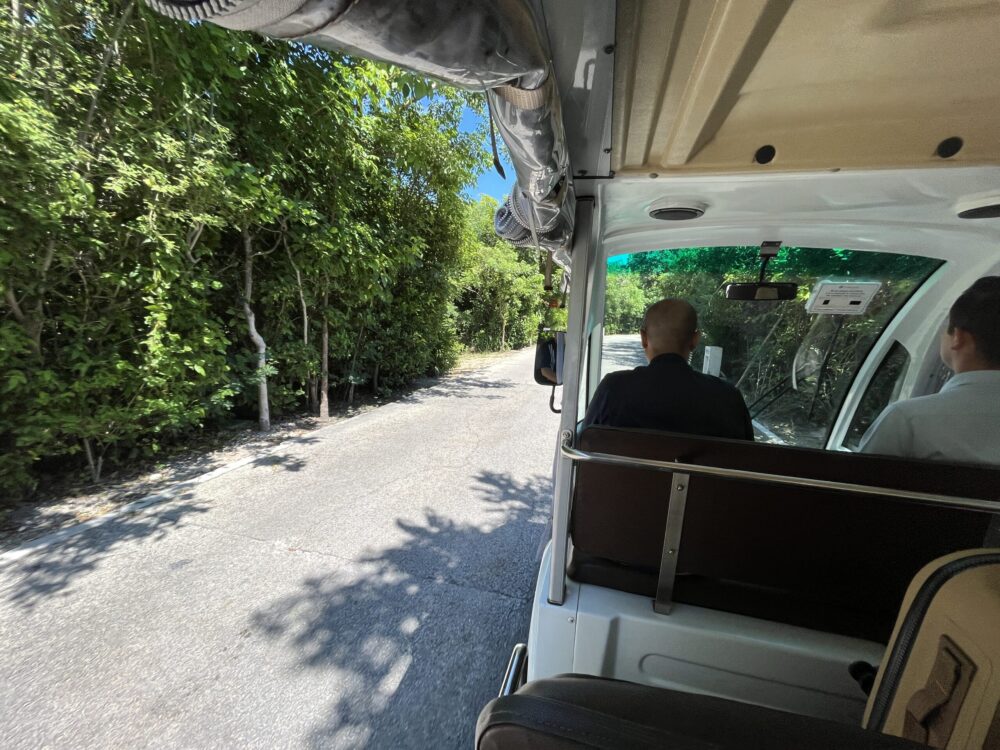 Shuttle at the Vidanta in Riviera Maya on our way to the Grand Luxxe