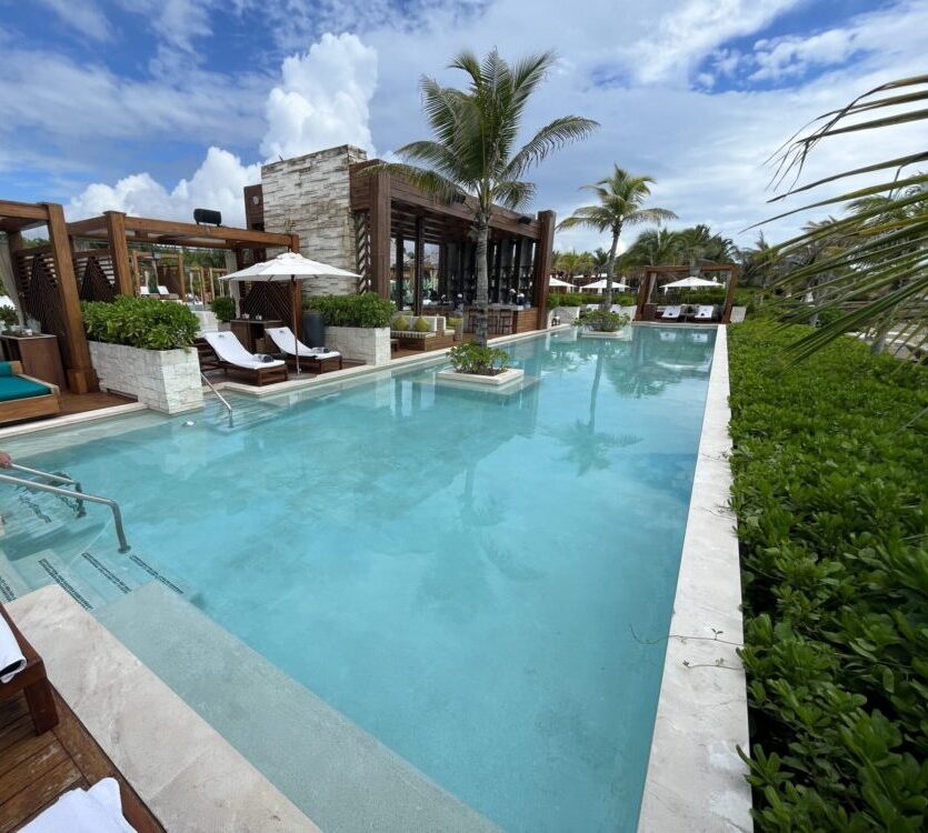 The private Beach Club pool at the Vidanta Riviera Maya