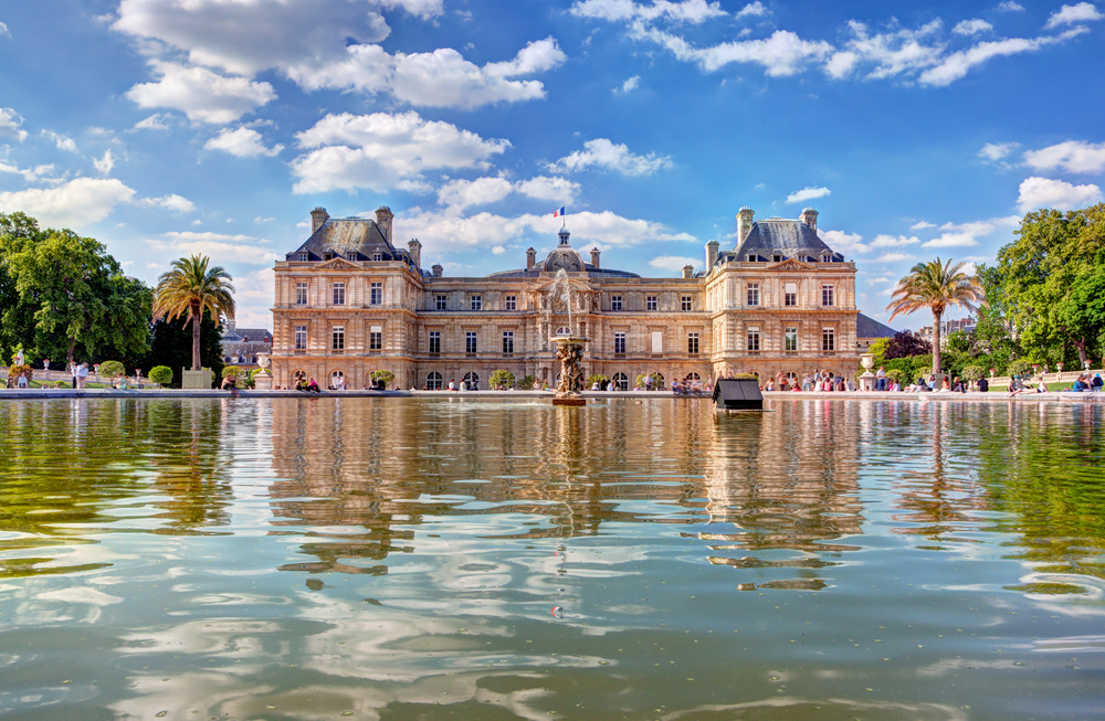 The Luxembourg Palace and gardens in Paris shown for a full 2-week itinerary to European countries including Rome, Paris, and London