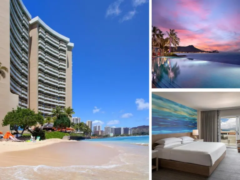 Photo collage of the Sheraton Waikiki, one of the best places to stay in Hawaii