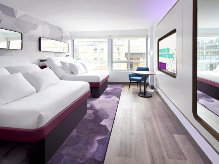 Room at one of our top picks for where to stay in Washington DC on Capitol Hill, YOTEL DC