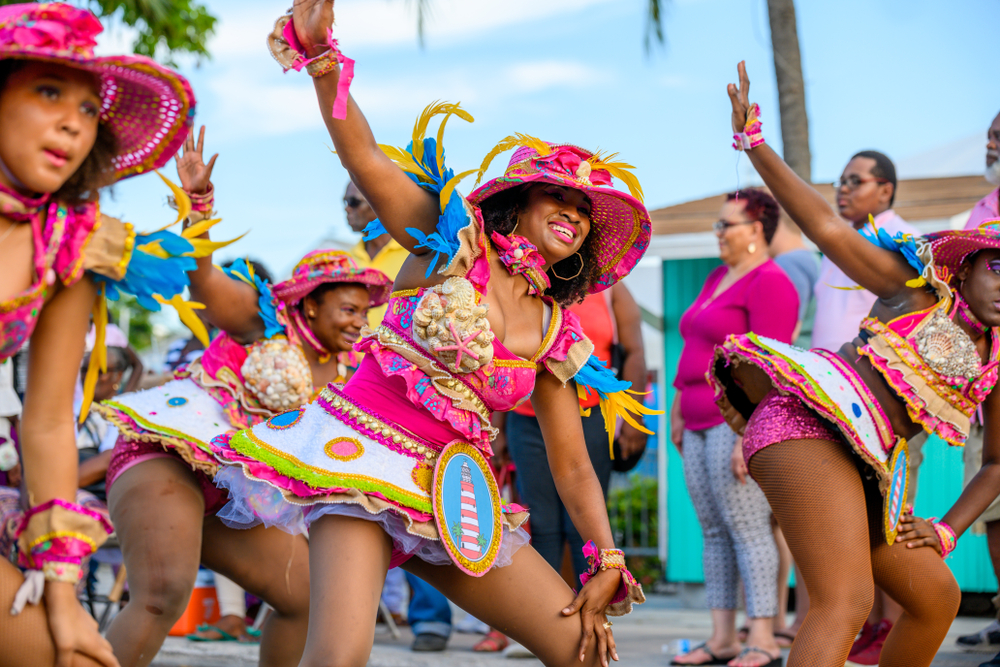 Photo of woman in small outfits dancing for Carnival on Nassau