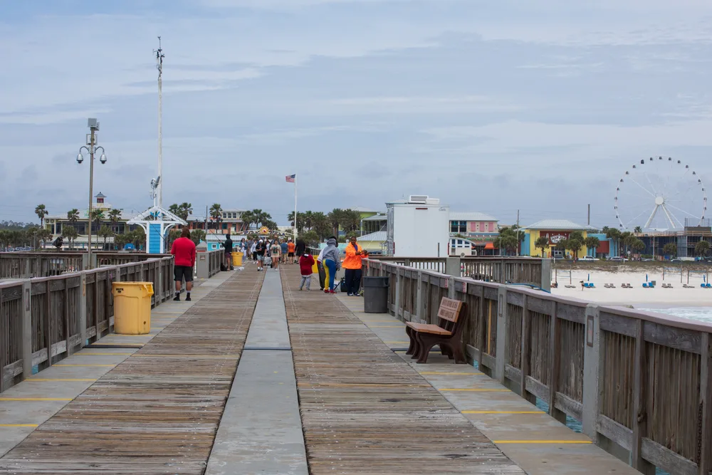 Photo of a dock on Panama City Beach pictured during the overall best time to visit, the summer
