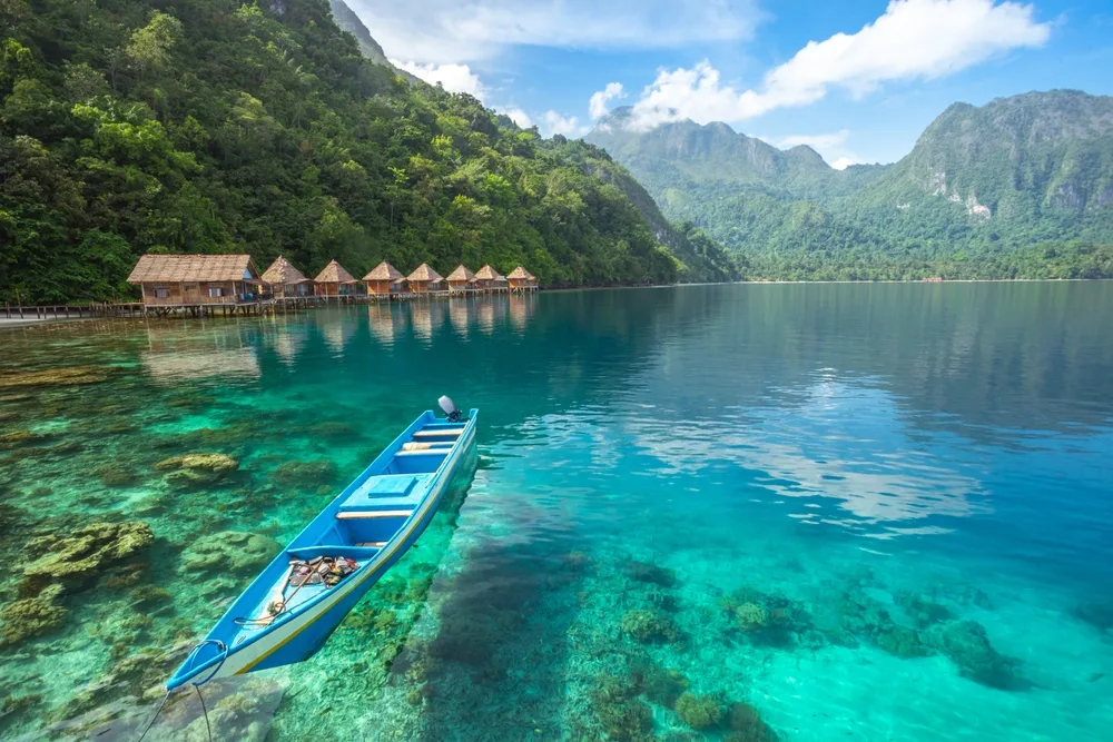 Gorgeous landscape of Ora Beach in Moluccas, pictured during the best time to visit Indonesia