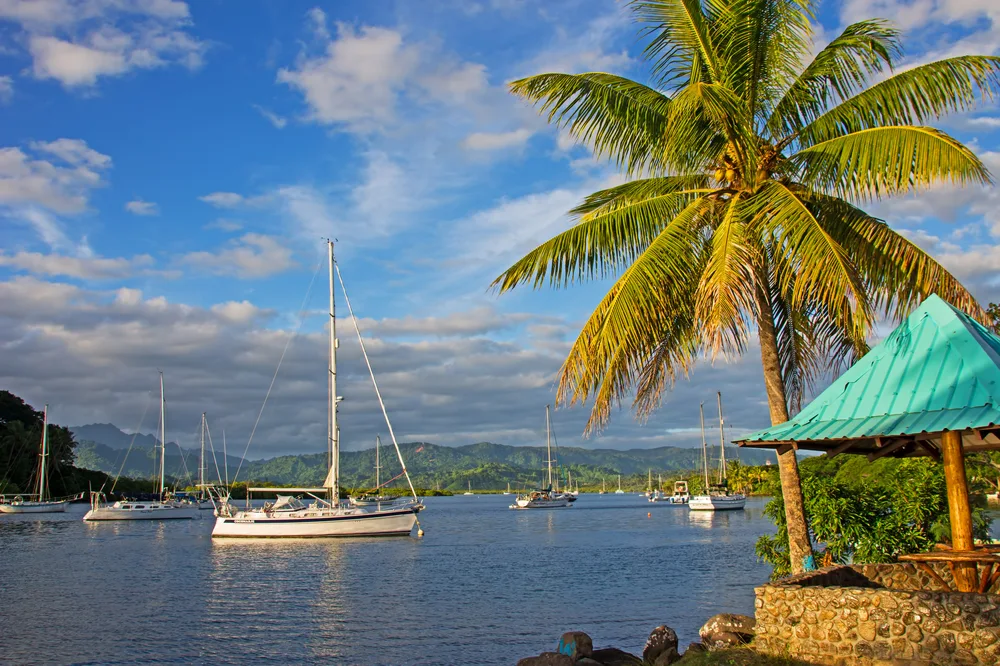 Nice view of Fiji's Savusavu Bay pictured during the best time to visit Fiji