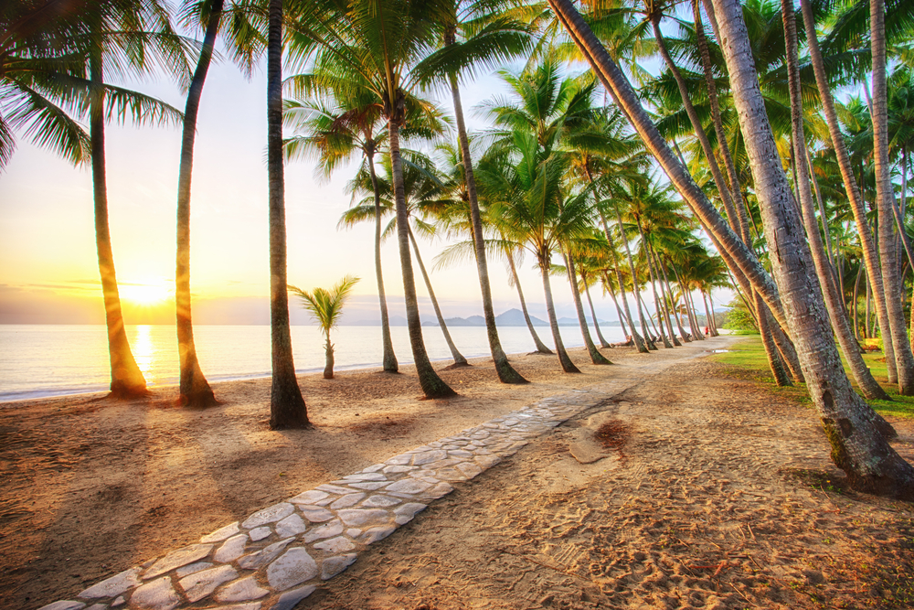 Sunrise at Palm Cove in Port Douglas in Cairns during the overall best time to visit the Great Barrier Reef