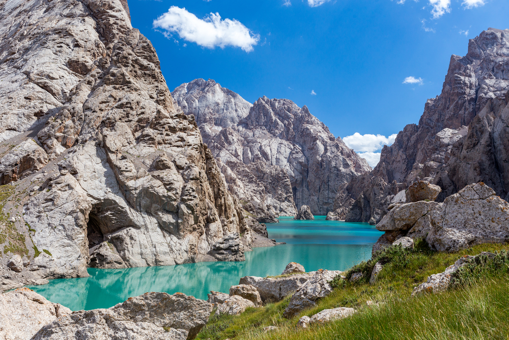 Amazing view of Lake Kelsuu pictured during the least busy time to visit Kyrgyzstan