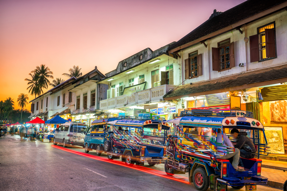 Open-air market in the old town of Luang Prabang in Laos, pictured during the overall least busy time to visit