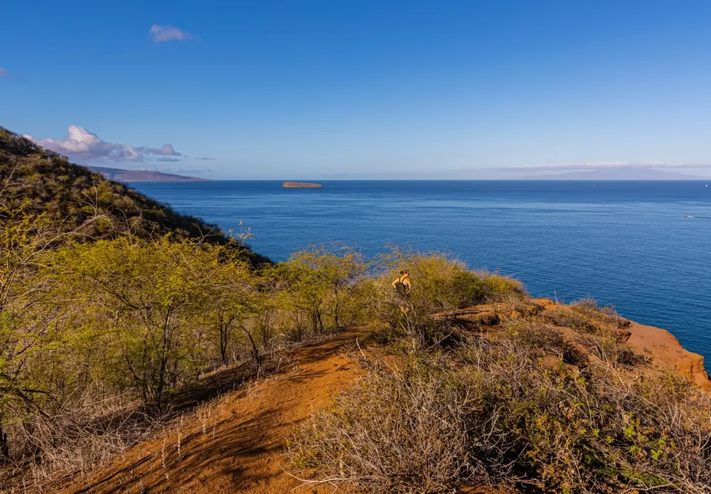Woman on the Puu Olai hiking trail in Maui