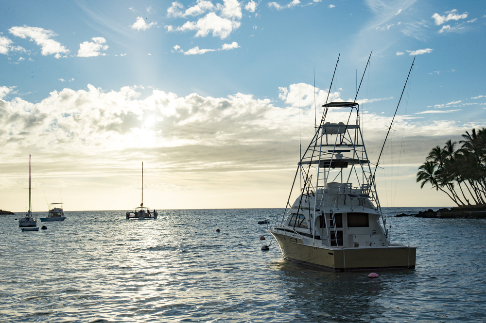 Fishing boats in Keauhou Bay