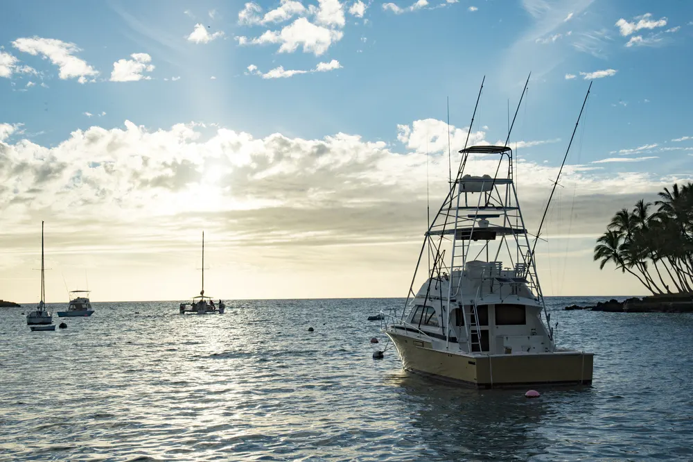 Fishing boats in Keauhou Bay